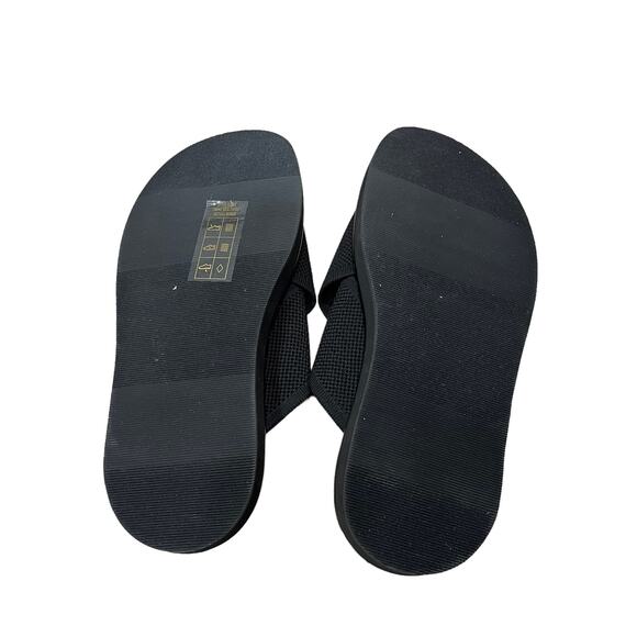 EVERLANE The ReKnit City Flatform Sandal Black Crossover Strap Slip On Sz 9 NEW - Picture 8 of 9
